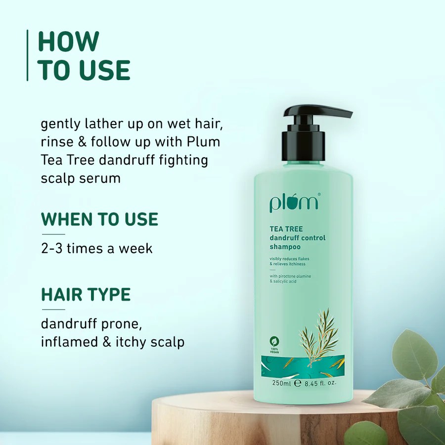 Plum – Tea Tree Dandruff Control Shampoo (250mL) - Image 3