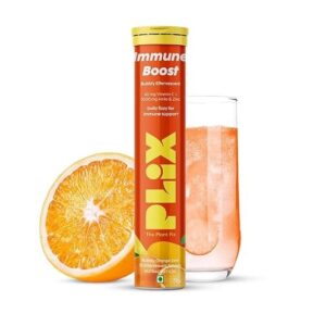 Plix – Immune Boost Bubbly Effervescent Daily Fizzy For Immune Support Orange Flavour Tablets (15N)