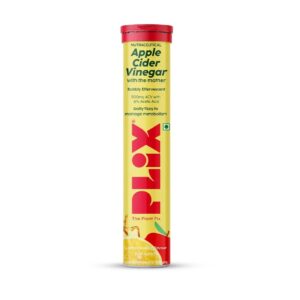 Plix – Apple Cider Vinegar Bubbly Effervescent Daily Fizzy to Manage Weight Lemon Masala Flavour Tablets (15N)