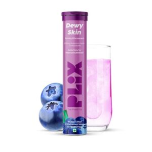 Plix – Dewy Skin Bubbly Effervescent Daily Fizzy For Intense Hydration Blueberry Flavour Tablets (15N)