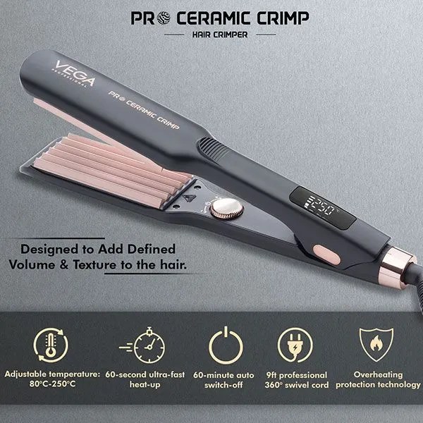 Vega Professional – Pro Ceramic Crimp Hair Crimper (VPPMS – 01) - Image 5