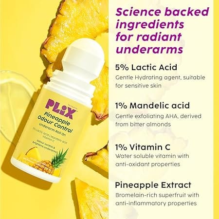 Plix – Pineapple Odour Control Underarm Roll On (50ML) - Image 2