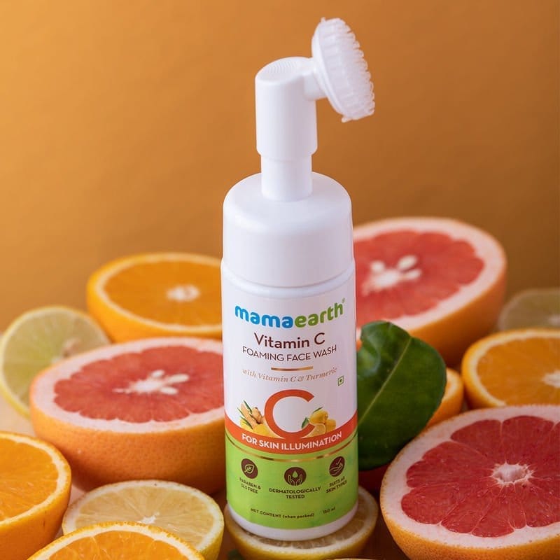 Mamaearth – Vitamin C Foaming Face Wash with Vitamin C & Turmeric (150mL) - Image 2