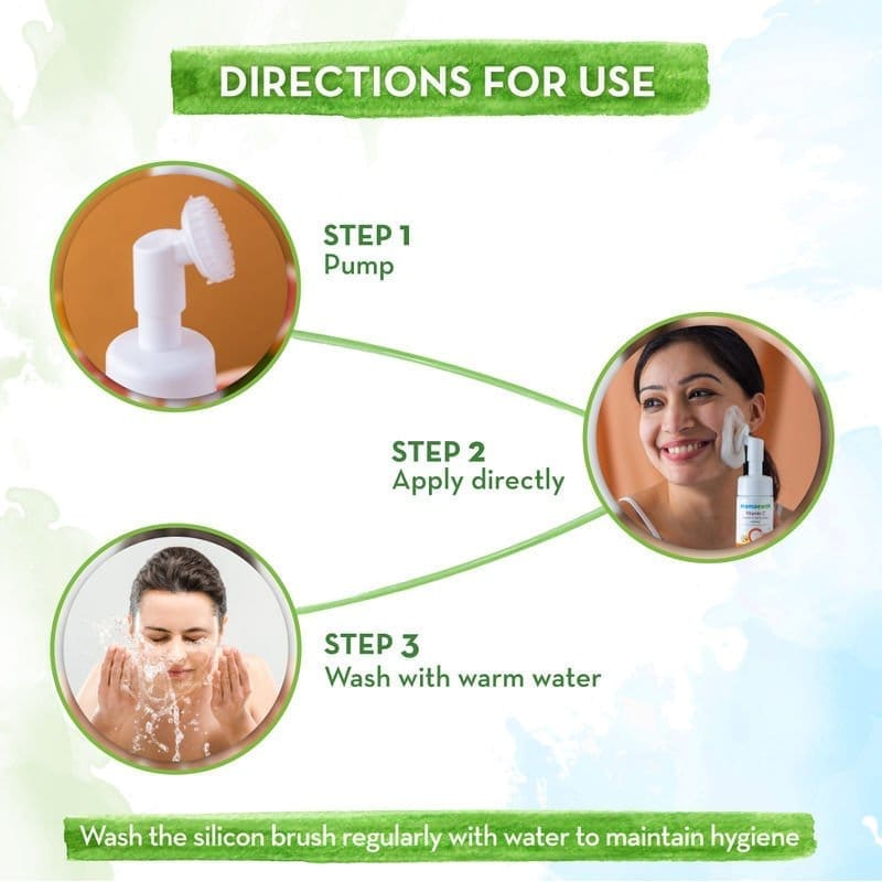 Mamaearth – Vitamin C Foaming Face Wash with Vitamin C & Turmeric (150mL) - Image 5
