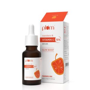 Plum 15% Vitamin C Face Serum with Mandarin for Glowing Skin with Pure Ethyl Ascorbic Acid (30ml)