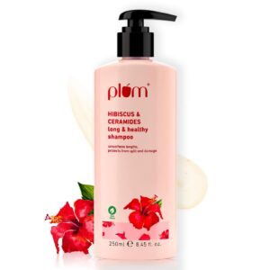 Plum – Hibiscus & Ceramides Shampoo | For Silky, Smooth, Long Hair & Split End Repair | Shampoo for Women and Men | 250ml