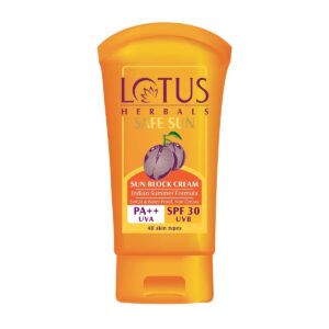 Lotus Herbals – Safe Sun Sunblock SPF 30 PA++, Sunscreen for Indian Summer Condition (100g)