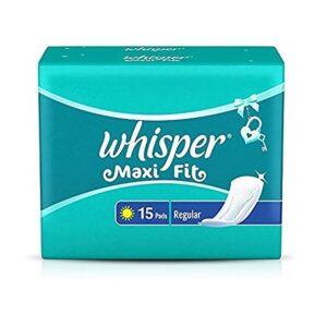 Whisper – Maxi Nights Sanitary Pads for Women, Regular, 15 Napkins (Pack of 1)