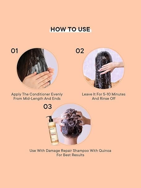 Quench – Damage Repair Conditioner with Quinoa Protein & Ceramides for Dry & Damaged Hair (180ml) - Image 5