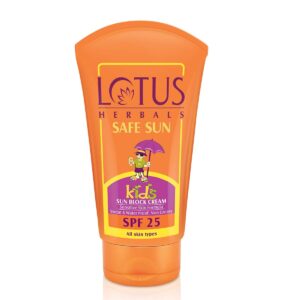 Lotus Herbals – Safe Sun Kids Sunblock Cream SPF 25 Sweat & Waterproof Sunscreen (100g)