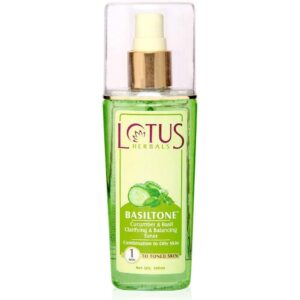 Lotus herbals – Basiltone Cucumber & Basil Clarifying & Balancing Toner (100ml)