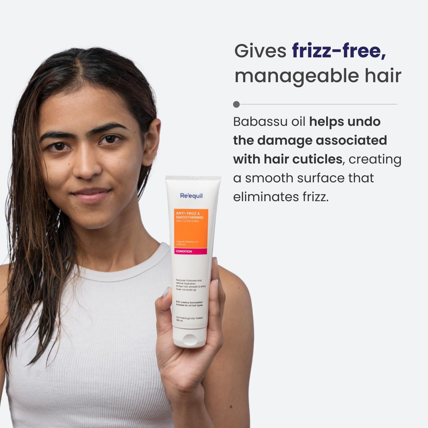 Re’equil – Anti Frizz & Smoothening Aloe Vera Conditioner With Babassu Oil - Image 4