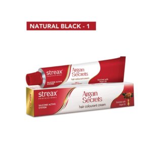 Streax Professional – Argan Secrets Hair Colourant Cream – 1 Natural Black (60g)