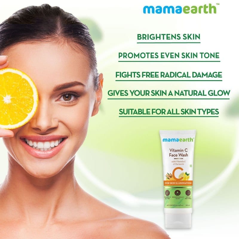 Mamaearth Vitamin C Face Wash with Vitamin C and Turmeric for Skin Illumination (100mL) - Image 3
