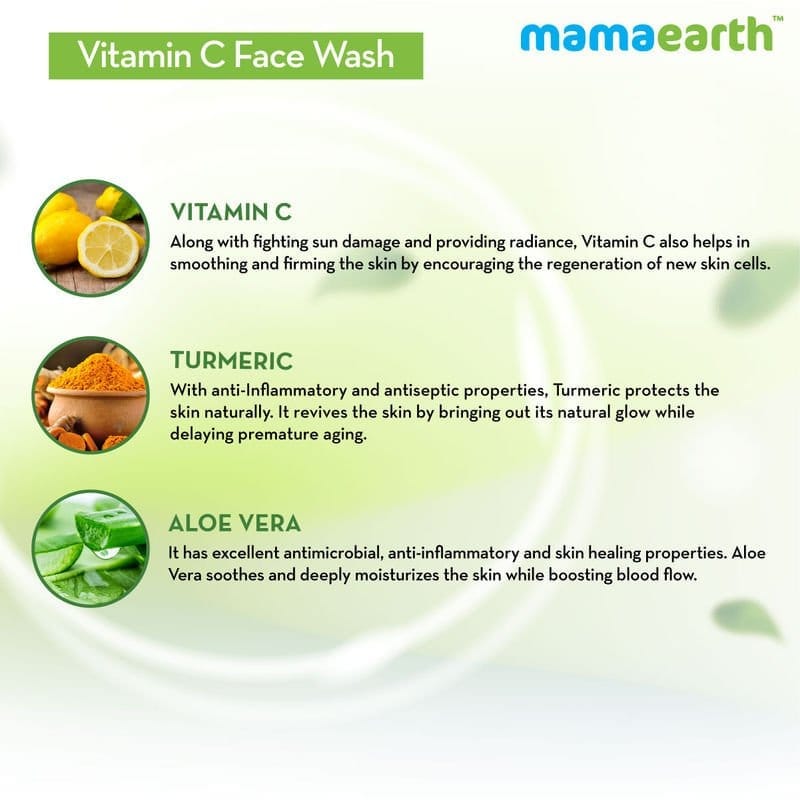 Mamaearth Vitamin C Face Wash with Vitamin C and Turmeric for Skin Illumination (100mL) - Image 4