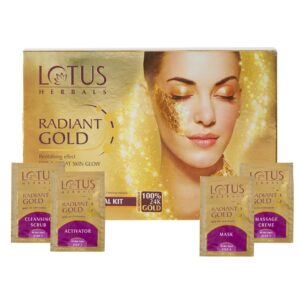 Lotus Herbals – RADIANT GOLD Cellular Glow Salon Grade Single FACIAL KIT