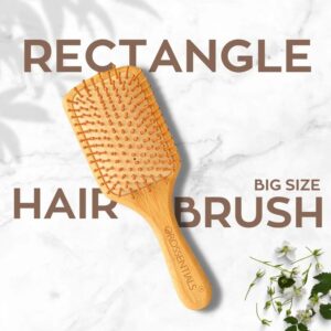 OROSSENTIALS Natural Wooden Hair Brush – Brown
