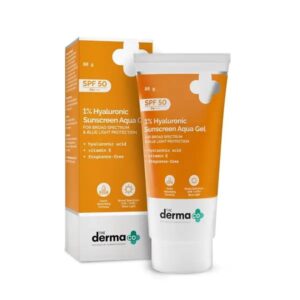 The Derma Co 1% Hyaluronic Sunscreen Aqua Gel SPF 50  PA++++ (80g)