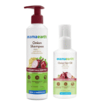 Mamaearth – Onion Shampoo With Onion & Plant Keratin (250ML) [Onion Hair Oil (100ML) Free]