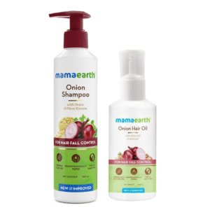 Mamaearth – Onion Shampoo With Onion & Plant Keratin (250ML) [Onion Hair Oil (100ML) Free]