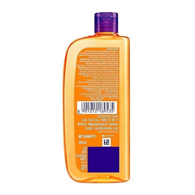 Clean & Clear – Foaming Face Wash (240ML) - Image 2