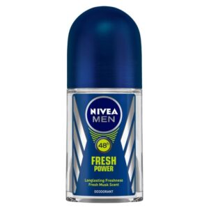 NIVEA Men Deodorant Roll On, Fresh Power, 48h Long lasting Freshness with Fresh Musk Scent (50ml)