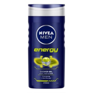 NIVEA Men Body Wash, Energy with Mint Extracts, Shower Gel for Body, Face & Hair (250ml)