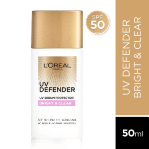 Loreal Paris – Uv Defender Serum Protector Sunscreen Spf 50+, Bright & Clear (50mL)