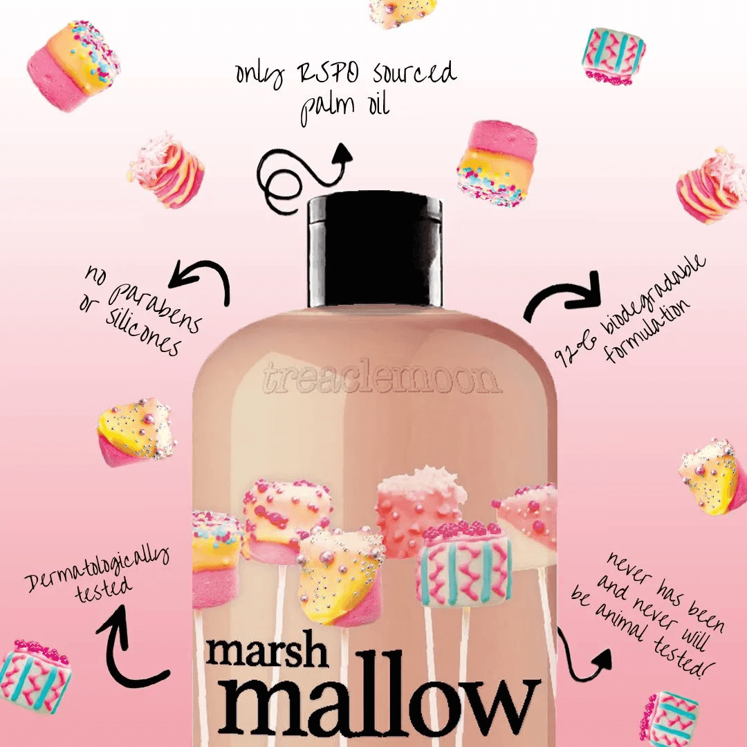 Treaclemoon – Marshmallow Hearts, Shower Gel (500mL) - Image 2