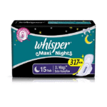 Whisper – Maxi Nights Pads- 15-Extra Heavy Flow