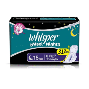 Whisper – Maxi Nights Pads- 15-Extra Heavy Flow