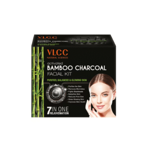 VLCC – Activated Bamboo Charcoal Facial Kit 7 In 1 (300g) + Free VLCC Rose Water Toner (100mL)