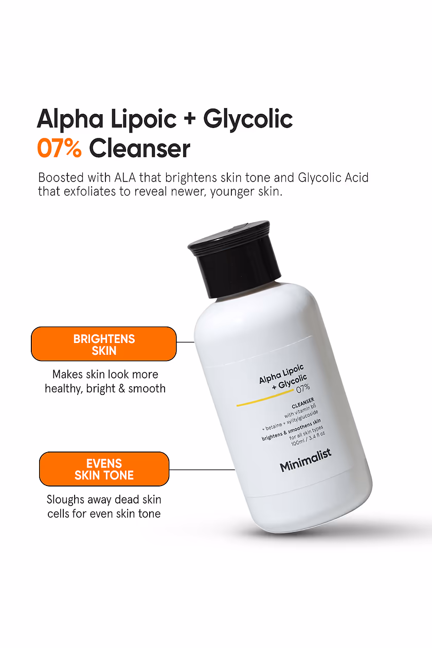 Minimalist – Alpha Lipoic + Glycolic 07% Cleanser (100ML) - Image 5