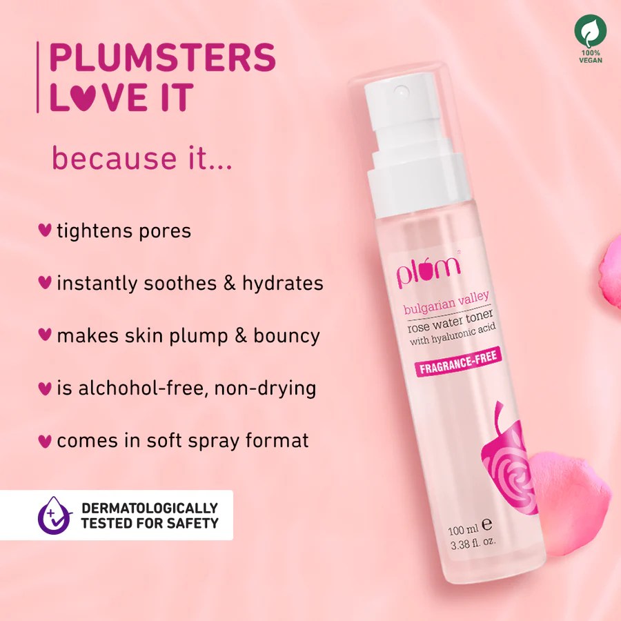 Plum – Bulgarian Valley Rose Water Toner With Hyaluronic Acid (100ML) - Image 5
