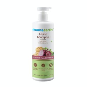 Mamaearth Onion Shampoo for Hair Growth and Hair Fall Control with Onion Oil and Plant Keratin (400mL)