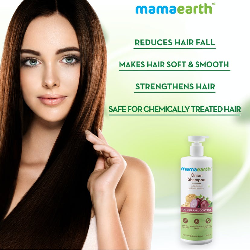 Mamaearth Onion Shampoo for Hair Growth and Hair Fall Control with Onion Oil and Plant Keratin (400mL) - Image 2