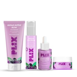 Plix – Jamun Active Acne Regime Combo [Serum + Cleanser + Moisturizer + Toner]
