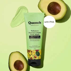 Quench – Pollution Rescue Cream Face Wash With Avocado Vitamins C And E (100ML)