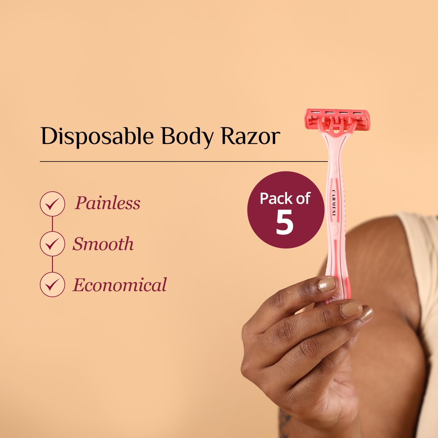 Carmesi – Body Razor Disposable (5 Razors) - Image 7