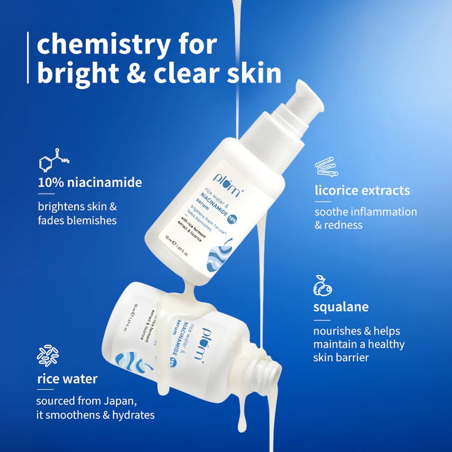 Plum – Rice Water & Niacinamide Serum 10% (50ML) - Image 5