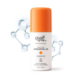 Chemist At Play – 5% AHAs + Vitamin C Underarm Roll On (Fragrance Free ) (40ml)