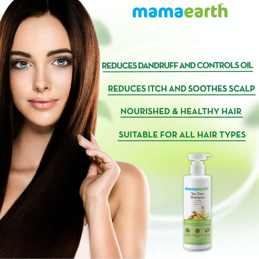 Mamaearth Tea Tree Shampoo for Dandruff Free Hair (250mL) - Image 6