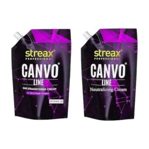Streax Professional – Canvo Line Neutralizing Cream + Hair Straightening Cream Intense(0) Combo (500g+500g)